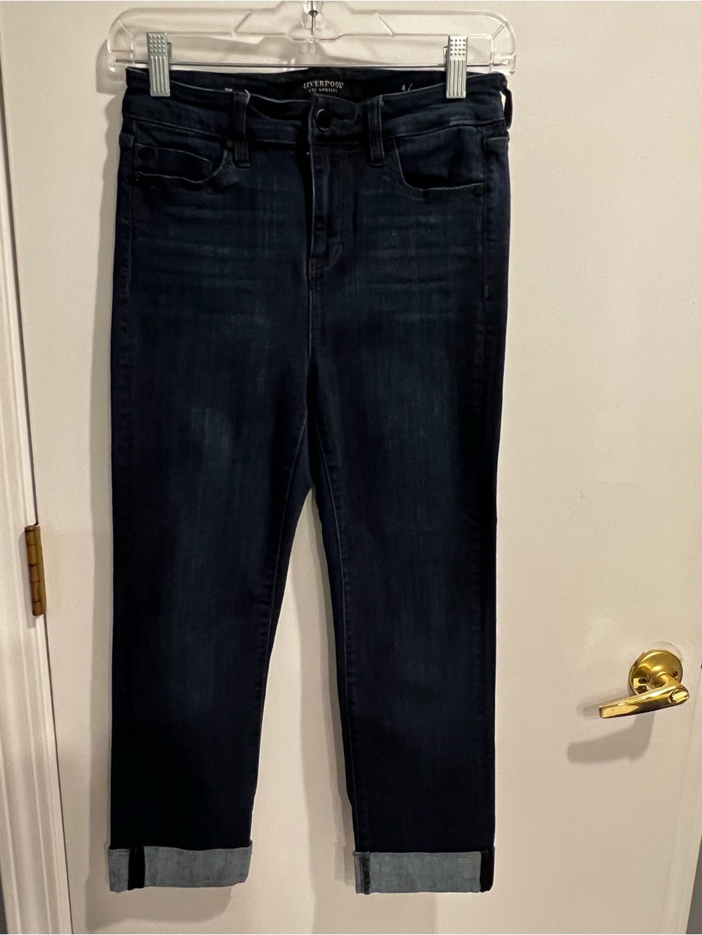 Liverpool High-Rise Dark Wash Women’s Slim Cropped Jeans - Size 4/27